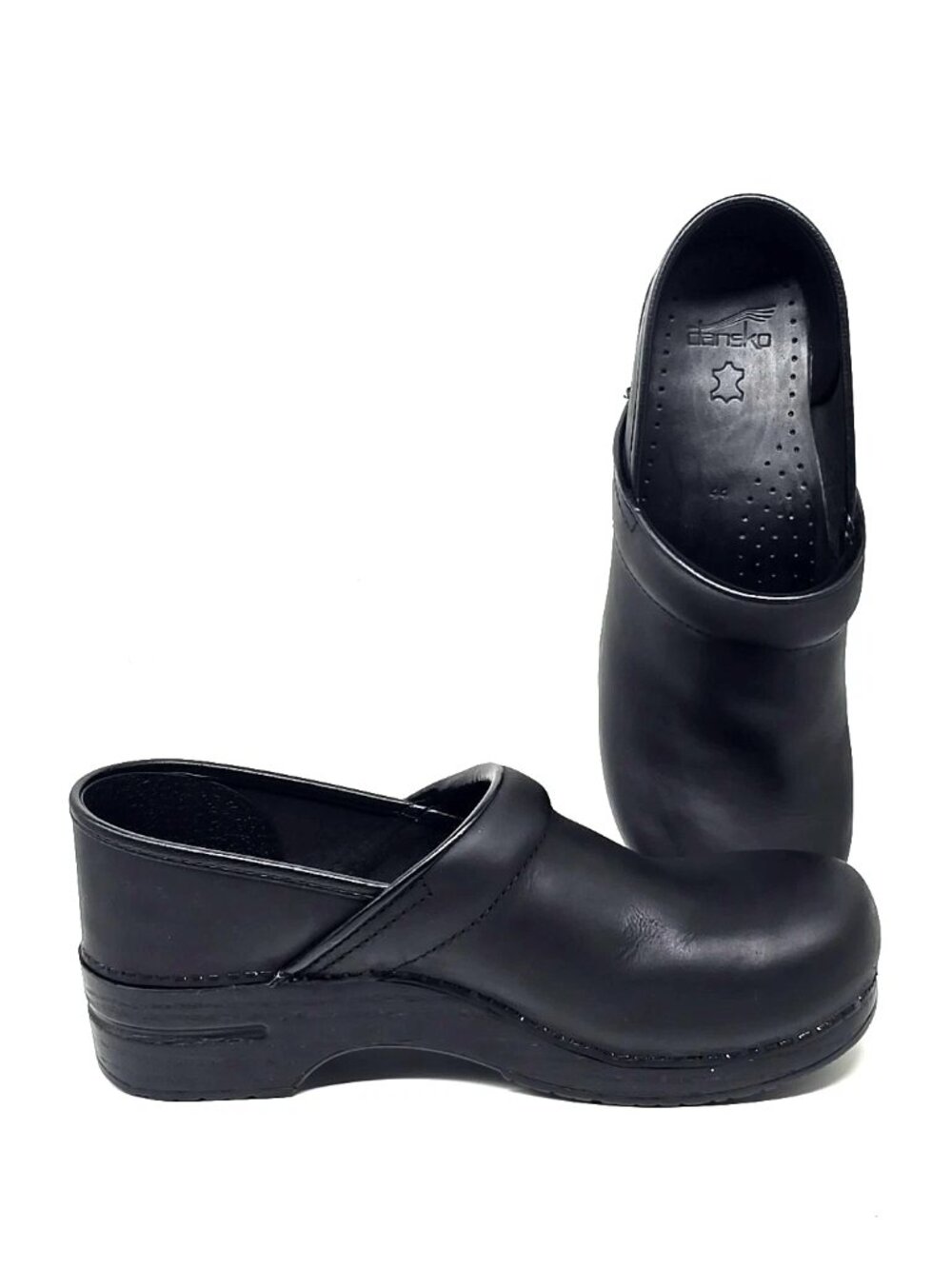DANSKO Professional Leather Oiled Black Clogs Shoes Women's Size 13.5